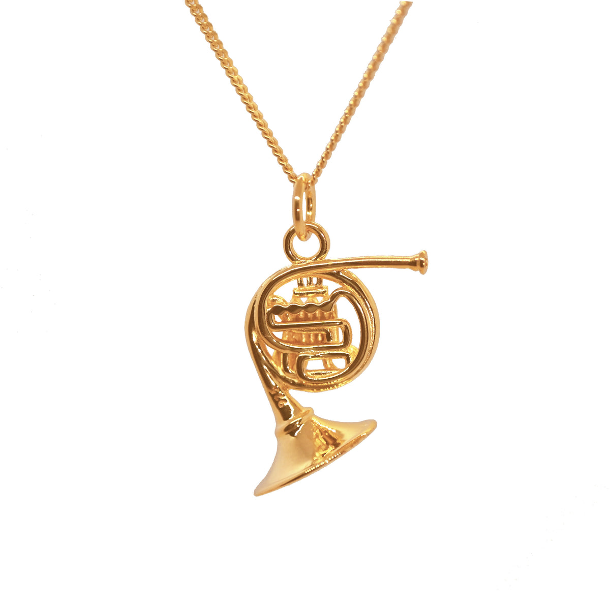 Gold Plated French Horn Necklace 18ct Gold over Sterling Silver The
