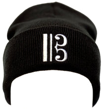 Load image into Gallery viewer, Alto Clef Beanie - Black with White Embroidery - Music Beanie
