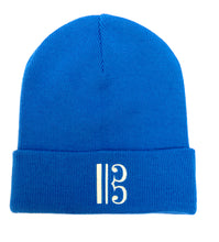 Load image into Gallery viewer, Alto Clef Beanie - Sapphire Blue with Silver Embroidery - Music Beanie