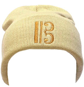 Alto Clef Beanie - Sand with Bronze Embroidery - Music Beanie