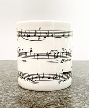 Load image into Gallery viewer, Bone China Mug with Elgar's Cello Concerto Design
