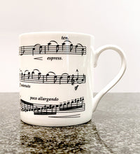 Load image into Gallery viewer, Bone China Mug with Elgar's Cello Concerto Design