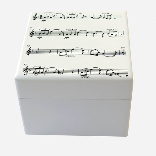 Luxury Manuscript Pattern Wooden Box in Small or Medium