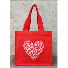Load image into Gallery viewer, Music Heart Organic Tote Bag in Red or Black