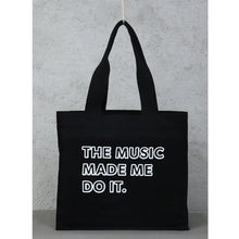 Load image into Gallery viewer, 'The Music Made Me Do It.' ® Gift Set:  Ceramic Mug with Gift Box and Tote Bag