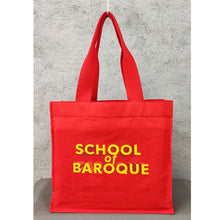 Load image into Gallery viewer, &#39;School of Baroque&#39; ® Organic Tote Bag in Red or Black