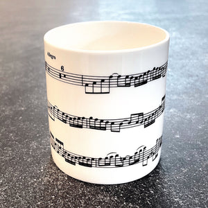 Bone China Mug with Telemann's Viola Concerto Design