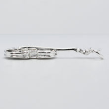 Load image into Gallery viewer, Sterling silver violin pendant necklace. High level of detail including the four strings, chin rest and pegs.
