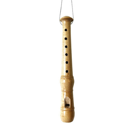 Recorder Natural Wood Christmas Ornament