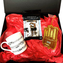 Load image into Gallery viewer, Love Organ Gift Set:  Mug, Embroidered Pipe Organ Ornament and Nanoblock Organ set in our Large Magnetic Gift Box