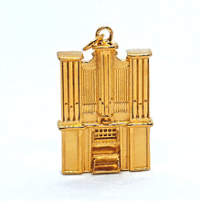 Load image into Gallery viewer, Exquisite Pipe Organ pendant - made from fine 18 carat gold over solid high quality .925 sterling silver. Exacting details include intricate sets of pipes, keys, keyboards and stool. A perfect gift for anyone who loves the Organ.
