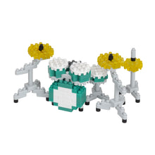 Load image into Gallery viewer, Nanoblock Green Drum Set - Musical Instruments Series