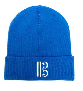 Alto Clef Beanie - Sapphire Blue with Silver Embroidery - Music Beanie