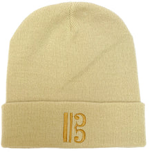 Load image into Gallery viewer, Alto Clef Beanie - Sand with Bronze Embroidery - Music Beanie