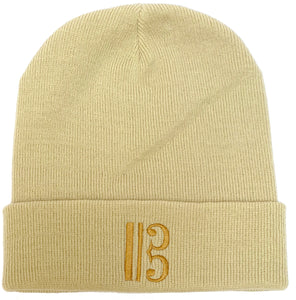 Alto Clef Beanie - Sand with Bronze Embroidery - Music Beanie