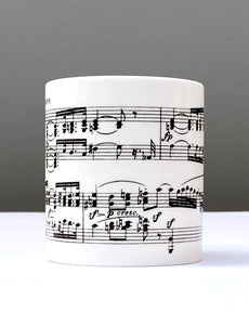Bone China Mug with Beethoven's Sonata Pathétique Design