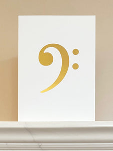 Bass Clef Gold Foiled Greetings Card