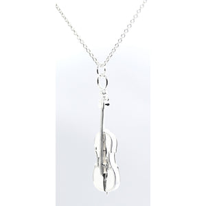 This fabulous Cello necklace has a high level of detail and is made of quality .925 sterling silver especially for us by a specialist jeweller. The Cello pendant's intricate details include the four strings, f-holes, tuning pegs and end pin. 