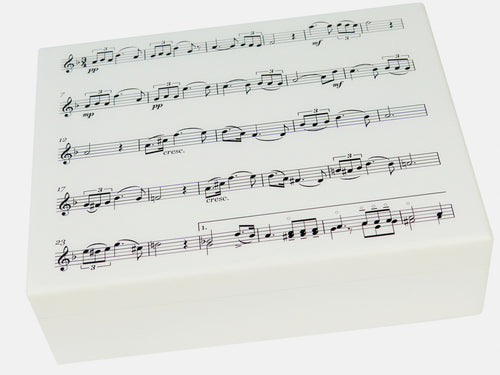 Flat Wooden A4 Music Box - Manuscript Pattern