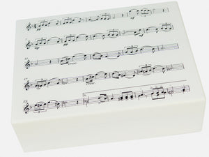Flat Wooden A4 Music Box - Manuscript Pattern