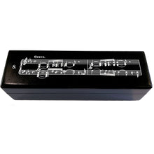 Load image into Gallery viewer, Large Black Wooden Pencil Box - Beethoven&#39;s Sonata Pathétique Design