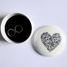 Load image into Gallery viewer, Bone China Jewellery Box with Music Heart Design