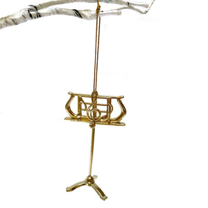 Music Stand Christmas Ornament - Silver or Gold