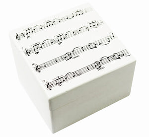 Manuscript Pattern Wooden Box in Small or Medium