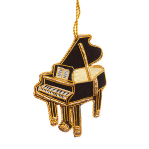 Embroidered Grand Piano Christmas Ornament
