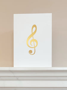 Treble Clef Gold Foiled Greetings Card