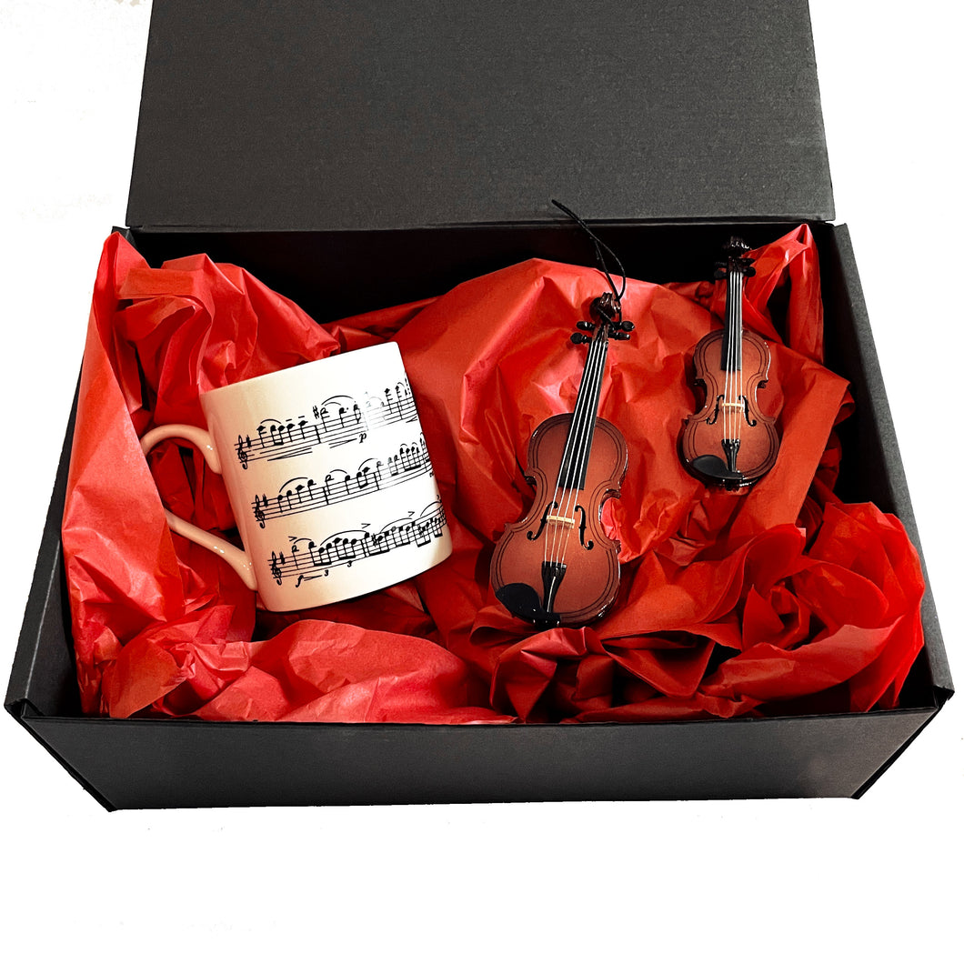 Love Violin Gift Set:  Mug, Violin Ornament and Violin Magnet