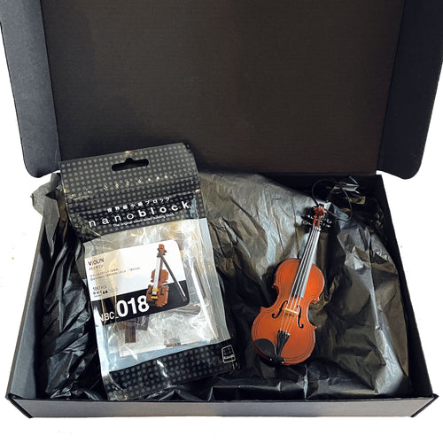 Violin Creative Gift Set:  Nanoblock Violin and Violin Christmas Ornament