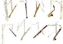 Load image into Gallery viewer, Christmas Ornaments - Woodwind: Clarinet; Flute; Saxophone; Oboe or Bassoon